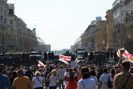 Minsk, Belarus - August 30, 2020: Protests in Belarusのeditorial素材