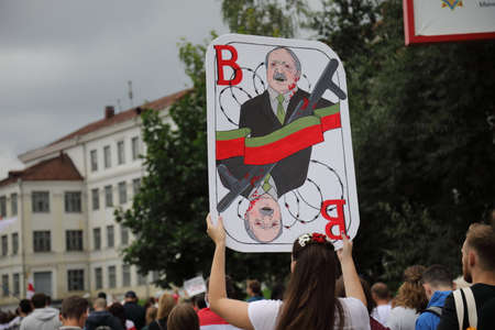 Minsk, Belarus - September 6, 2020: Protests in Belarusのeditorial素材