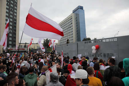 Minsk, Belarus - September 6, 2020: Protests in Belarusのeditorial素材