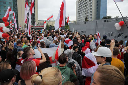 Minsk, Belarus - September 6, 2020: Protests in Belarusのeditorial素材