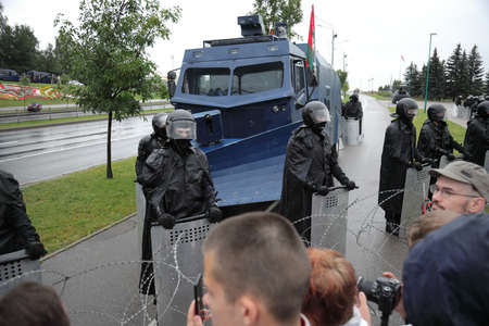 Minsk, Belarus - September 6, 2020: Protests in Belarusのeditorial素材