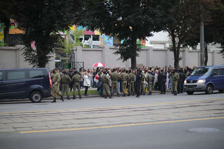 Minsk, Belarus - September 8, 2020: Protests in Belarusのeditorial素材