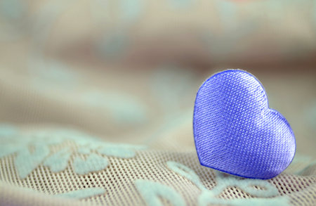 Valentine's Day heart fabric color over light background