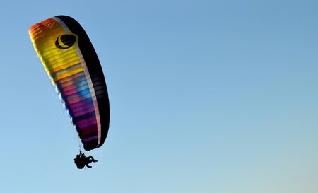 Paragliding extreme sport freedomの写真素材