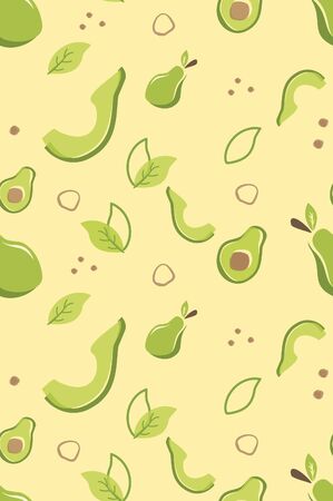 Wallpaper seamless pattern fresh avocadoのイラスト素材