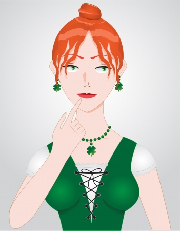 Irish Clover Womanのイラスト素材