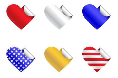 Patriotic Heart Stickersのイラスト素材