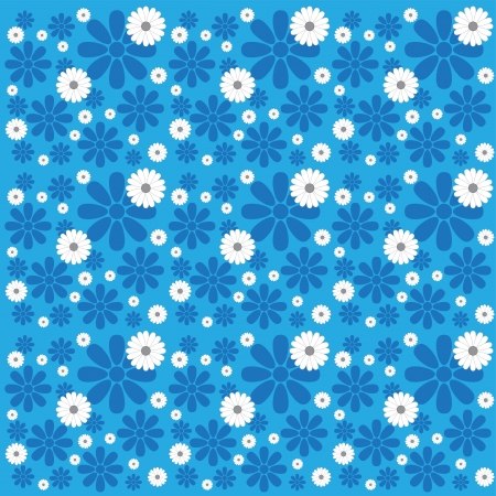 Blue White Flower Patternのイラスト素材