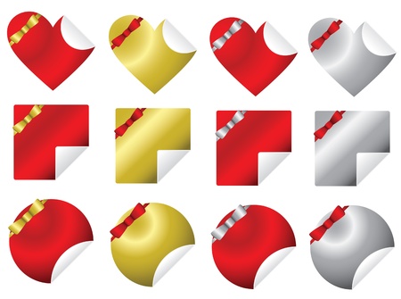 Ribbon Wrapped Stickersのイラスト素材