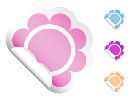 Flower Stickersのイラスト素材