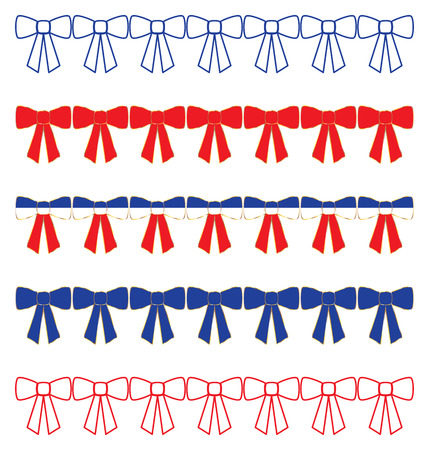 Patriotic Bow Bordersのイラスト素材