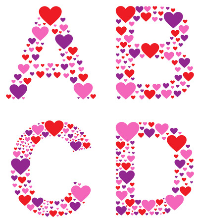 Hearty ABCDのイラスト素材