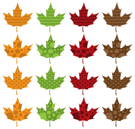 Pattern Filled Maple Leavesのイラスト素材