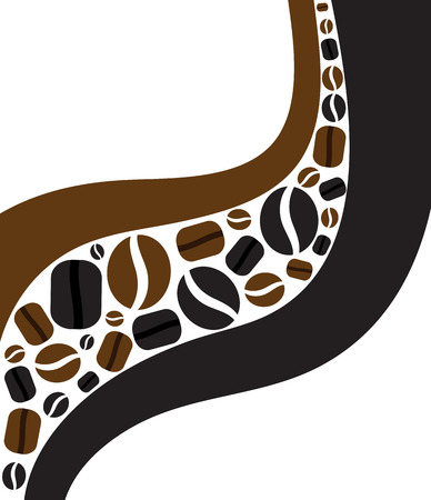 Wavy Coffee Bean Backgroundのイラスト素材