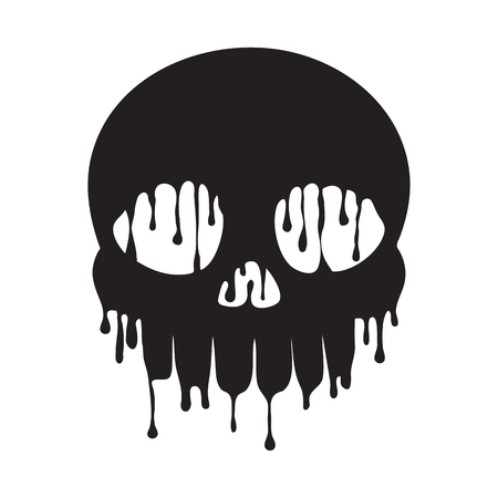 Dripping Melting Skullのイラスト素材