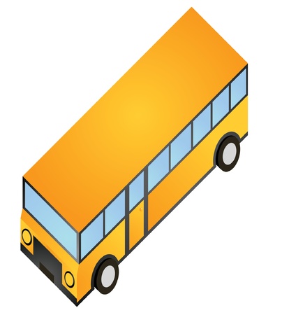isometric bus schoolのイラスト素材