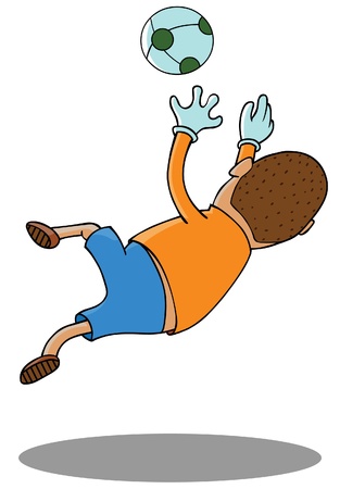 Football Player-Keeper in actionのイラスト素材