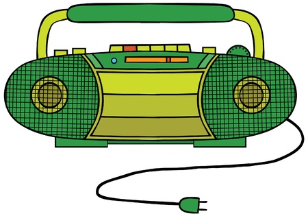illustration of radio cassette playerのイラスト素材