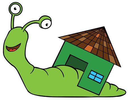 illustration of a snail with homeのイラスト素材