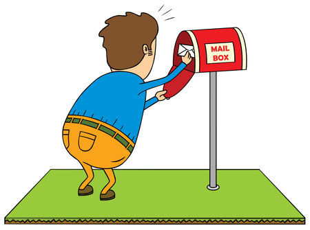 checking mailboxのイラスト素材