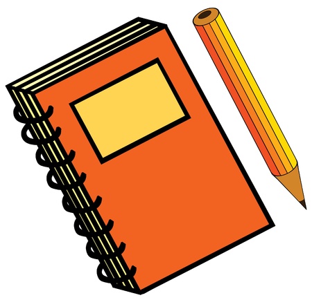 notebook and pencilのイラスト素材