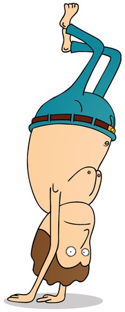 upside down walkingのイラスト素材