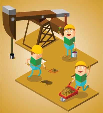 working at oil fieldのイラスト素材