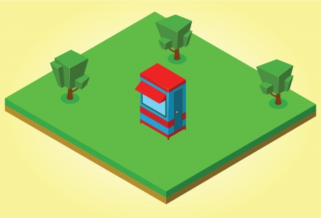isometric security cabinのイラスト素材