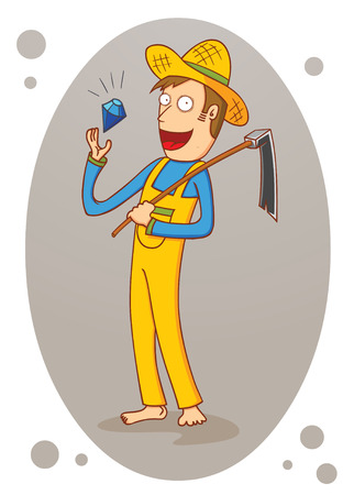 Farmer with a diamondのイラスト素材