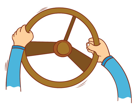hand holding steering wheelのイラスト素材