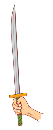 hand holding samuraiのイラスト素材