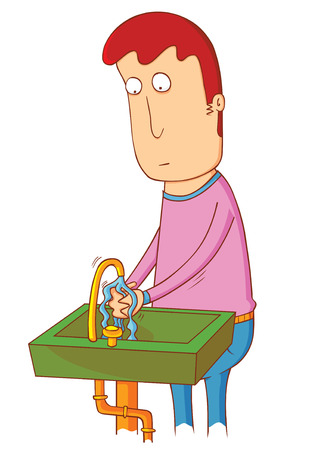 man using sinkのイラスト素材