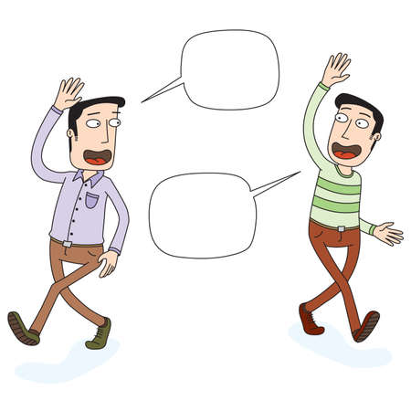 two men leave taking each otherのイラスト素材