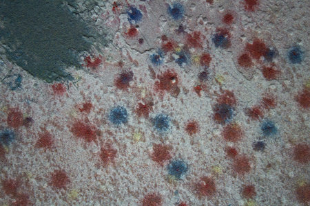 Varicoloured mineral deposit of paint of powder-like enamel