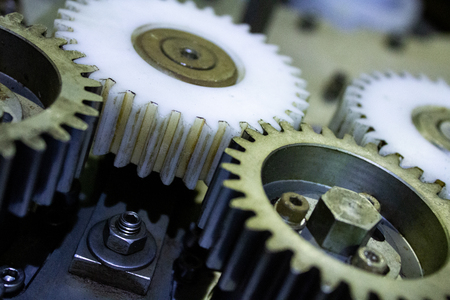 A block of cog-wheels is in the mechanism of management of serve of machine-toolの写真素材