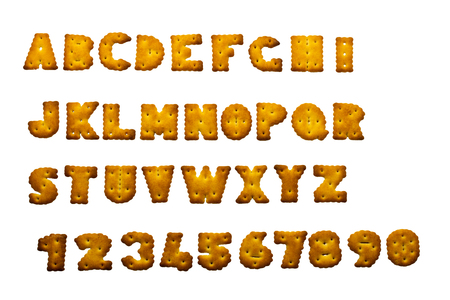 Alphabet and numbers collected from a thin captainの写真素材