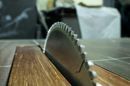 ends of points of disk saw on a circulation equipmentの写真素材