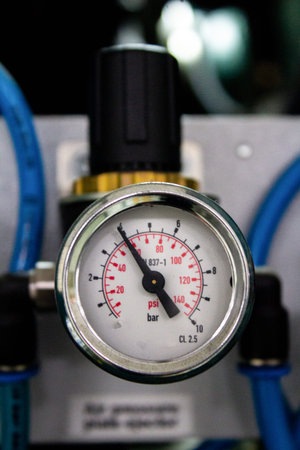 A manometer of testimony of pressure of air is in an industrial equipment