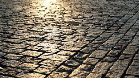 Paving stone and sunlightの写真素材