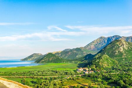 Mountains and Skadar lakeの写真素材