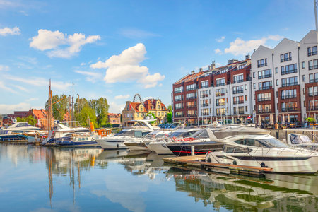 Moored yachts in Gdansk