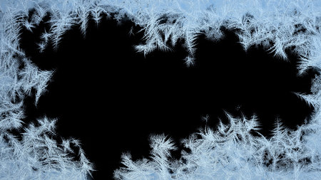 Frosted frame from Borders to the Center. Frosted patterns on the glass. 3D Rendering.