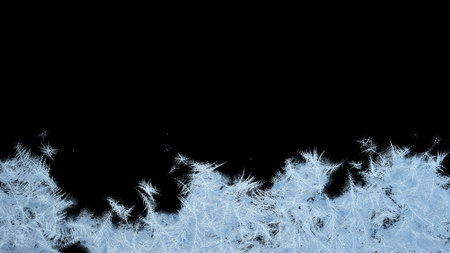 Frosted frame from Bottom to the Bottom. Frosted patterns on the glass. 3D Rendering.