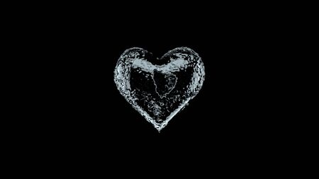 Heart shape made out of water. 3D rendering.の写真素材