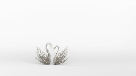 Tree in a shape of a swan. Eco Concept. 3D rendering.の写真素材