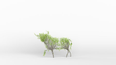 Growing Tree in a shape of a bull. Eco Concept. 3D rendering.の写真素材
