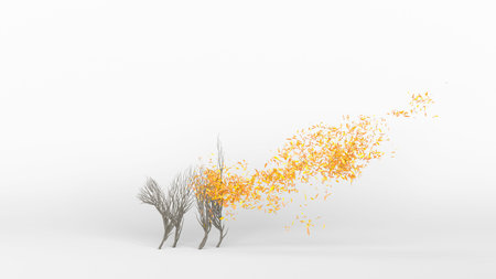 Growing Tree in a shape of a cat. Eco Concept. 3D rendering.