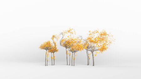 Growing Tree in a shape of a flamingo. Eco Concept. 3D rendering.の写真素材