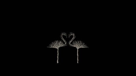 Growing Tree in a shape of a flamingo. Eco Concept. 3D rendering.の写真素材