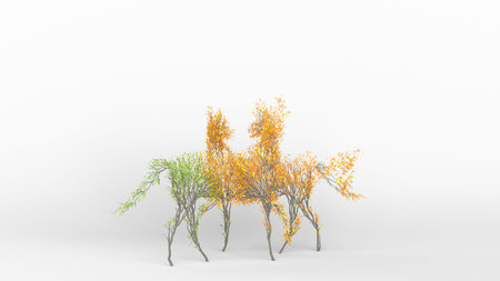 Growing Tree in a shape of Horse. Eco Concept. 3D rendering.